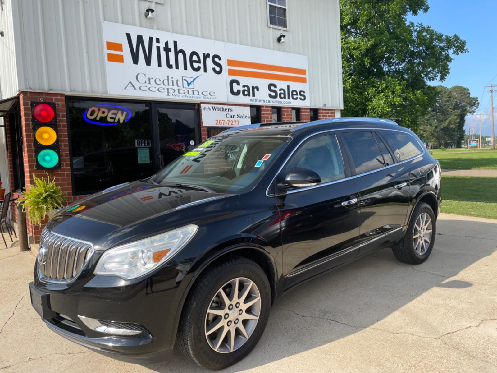 2016 Black /Black Buick Enclave Leather FWD (5GAKRBKDXGJ) with an 3.6L V6 DOHC 24V engine, 6-Speed Automatic Overdrive transmission, located at 204 Hwy. 16 East, Carthage, MS, 39051, (601) 267-7277, 0.000000, 0.000000 - Photo #0