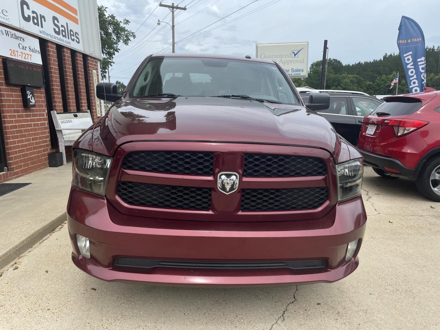 2018 Maroon /Gray RAM 1500 Tradesman Crew Cab SWB 2WD (3C6RR6KG1JG) with an 3.6L V6 DOHC 24V FFV engine, 8A transmission, located at 204 Hwy. 16 East, Carthage, MS, 39051, (601) 267-7277, 0.000000, 0.000000 - Photo#2