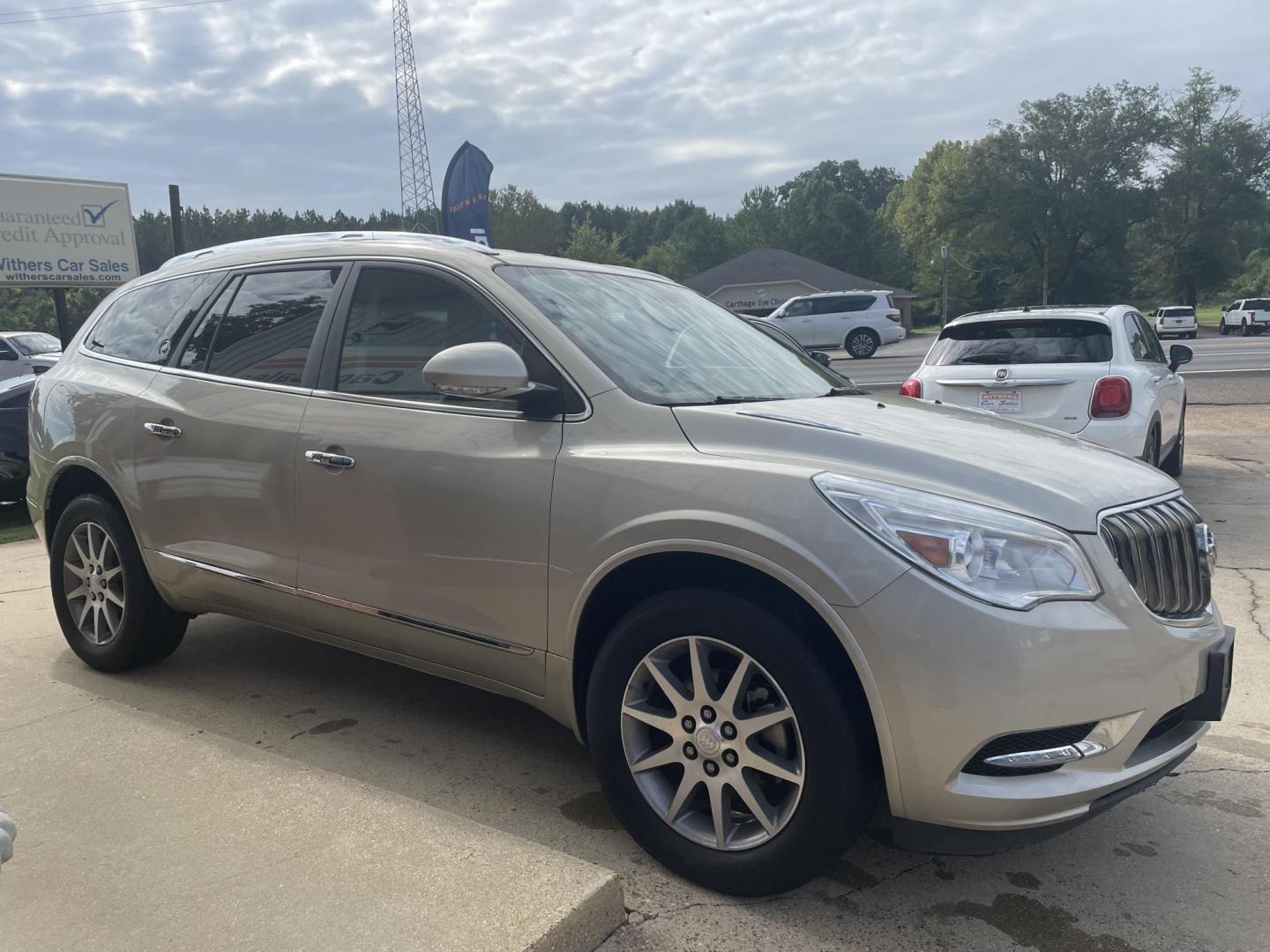 2016 Beige /Brown Buick Enclave Leather FWD (5GAKRBKD2GJ) with an 3.6L V6 DOHC 24V engine, 6-Speed Automatic Overdrive transmission, located at 204 Hwy. 16 East, Carthage, MS, 39051, (601) 267-7277, 0.000000, 0.000000 - Photo#1