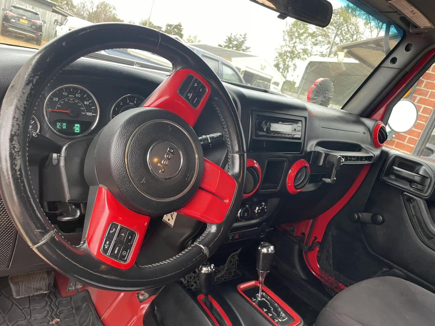 2015 Red /Black Jeep Wrangler Sport 4WD (1C4AJWAG8FL) with an 3.6L V6 DOHC 24V FFV engine, Auto transmission, located at 204 Hwy. 16 East, Carthage, MS, 39051, (601) 267-7277, 0.000000, 0.000000 - Photo#5